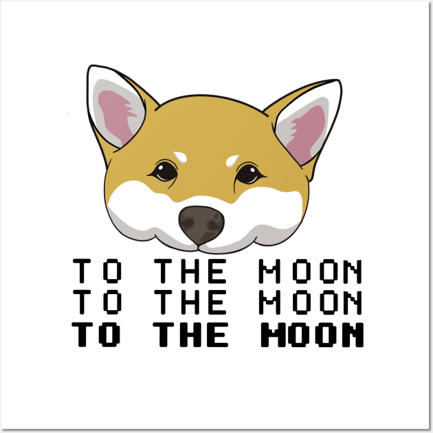 Stonks - Shiba to the Moon Wall Art by Divoc